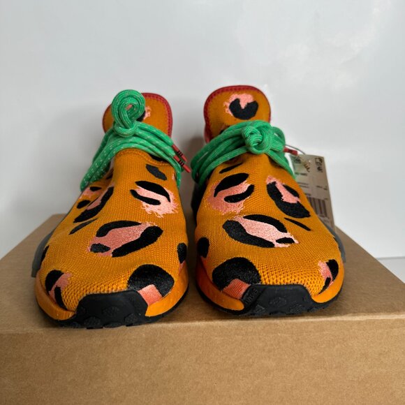 NEW Adidas sneakers Hu NMD Pharrell Williams "Animal Print" Orange size 9.5 - Picture 4 of 6